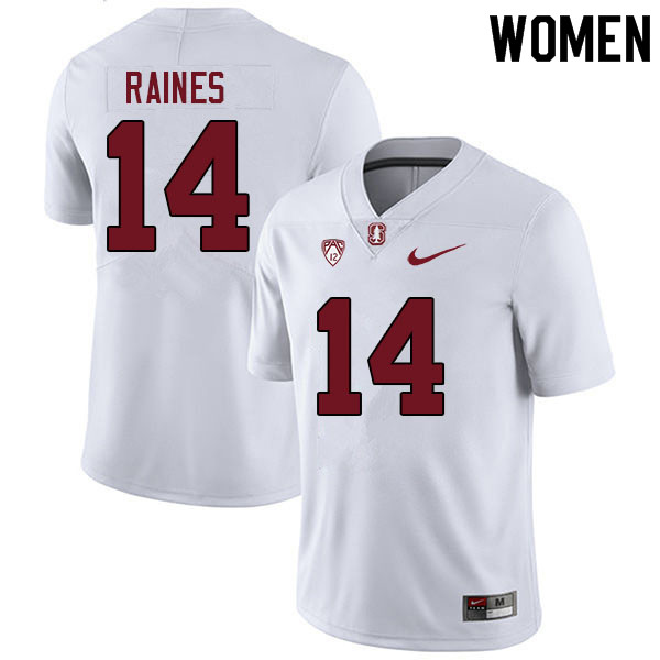 Women #14 Jayson Raines Stanford Cardinal College Football Jerseys Sale-White - Click Image to Close